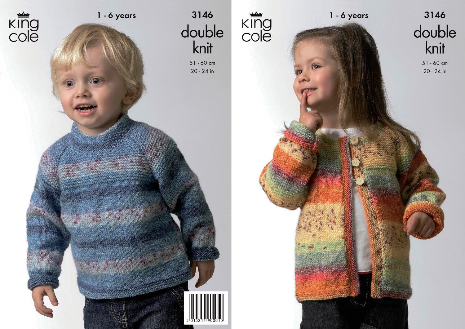 King Cole Children's Sweater & Cardigan Splash DK Knitting Pattern 3146