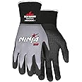 MCR Safety Ninja BNF N96797XL Work Gloves, 15 Gauge NylonSpandex Shell, Breathable Nitrile Foam(BNF) Coated Palm & Fingertips with Grip Dots, X-Large