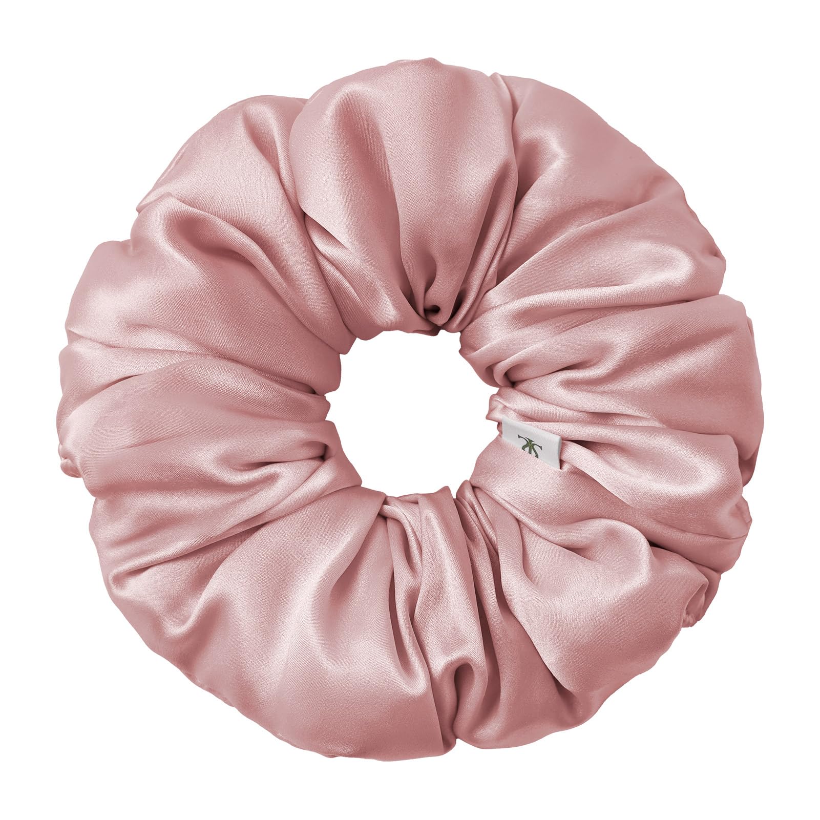 LILYSILK Women's 100% Mulberry Silk Big Hair Scrunchies Ladies Pure Silk Filled Giant XL Ponytail Holder Oversized Elastic Hair Tie Band Large Jumbo Hair Bobble for Breakage Prevention(Rose Pink)