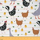 Erosebridal Animals Fabric by The Yard, Chicken