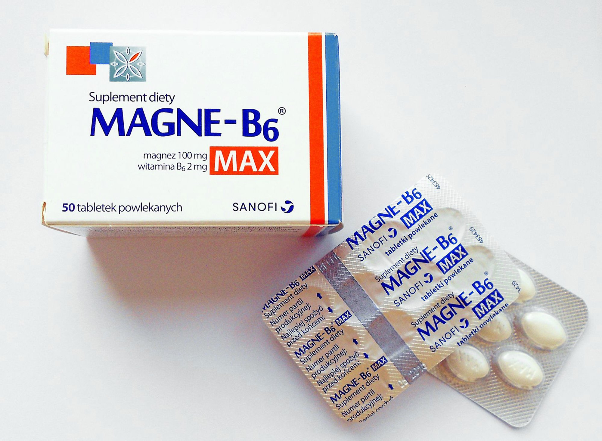MAGNE B6 MAX 50 capsules is a dietary supplement containing in its