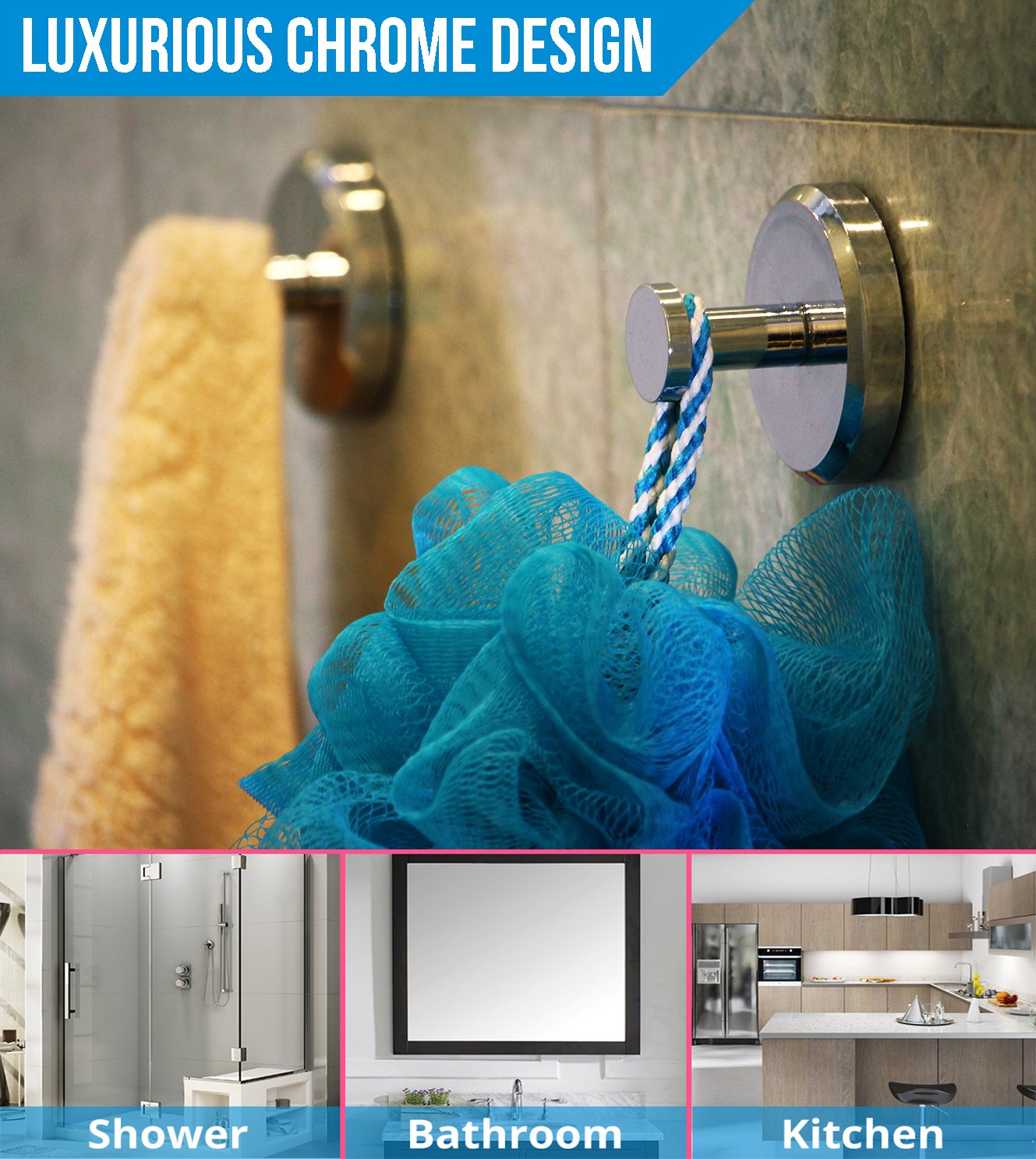 HOME SO Bathroom Hook with Suction Cup Holder Removable Shower Kitchen Hooks eBay