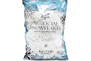 Black Duck Brand Snow Artificial Flakes 4 Oz Bag! Festive Fake Snow for Crafts, Christmas, and Decor! (1)