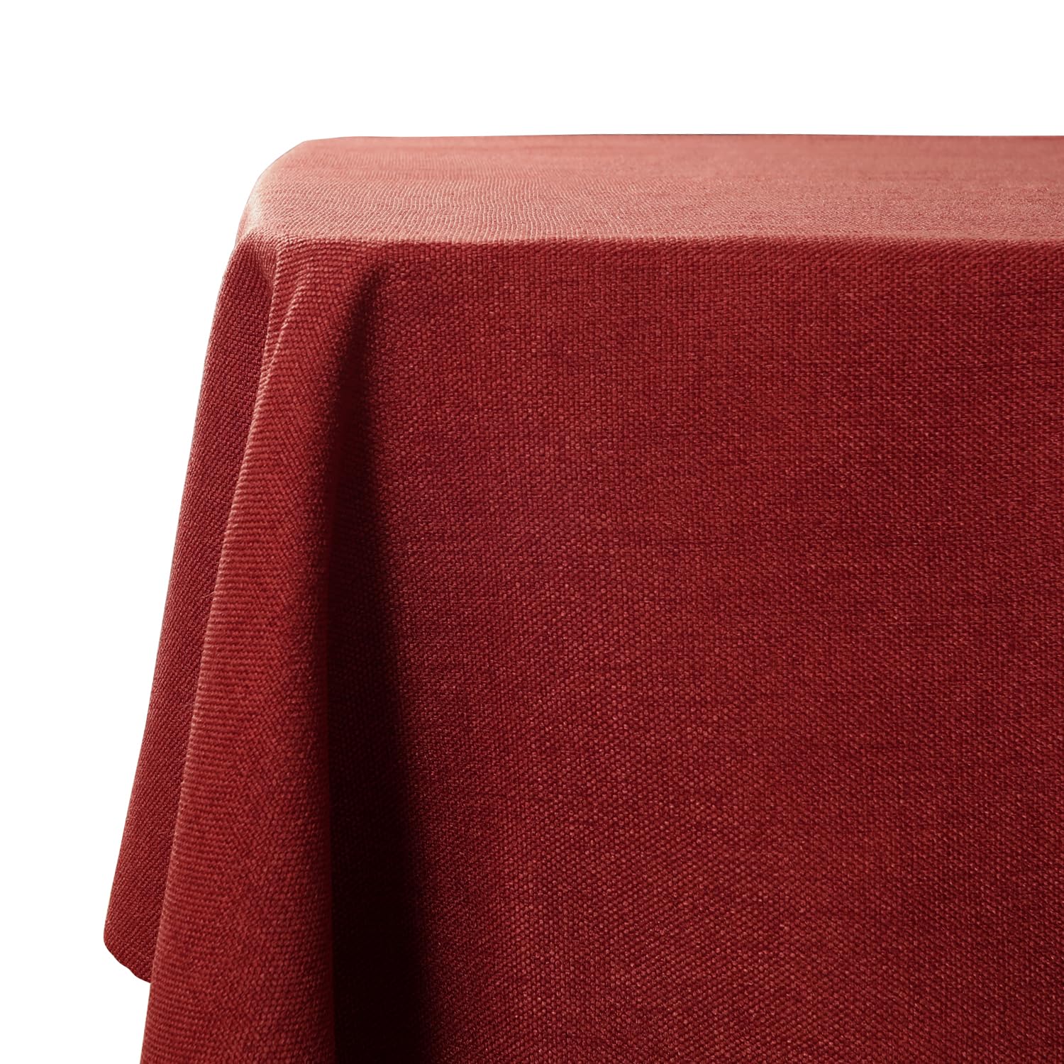 WAITER TREE Table Cloth 140x180 cm Rectangular Wipe Clean Table Cover, Red Faux Linen Wipeable Waterproof Tablecloth for Outdoor Picnic Dining Kitchen Party - Burgundy — image 1
