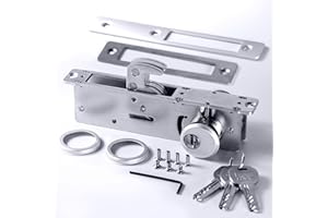 RupXinSplend Cylinder Deadbolt Mortise Lock - Commercial Storefront Door Lock Double Keyed Cylinder & Mortise Deadbolt Kit Deadbolt Lock 1-1/8" Backset Hook Tongue for Storefront Entry Doors