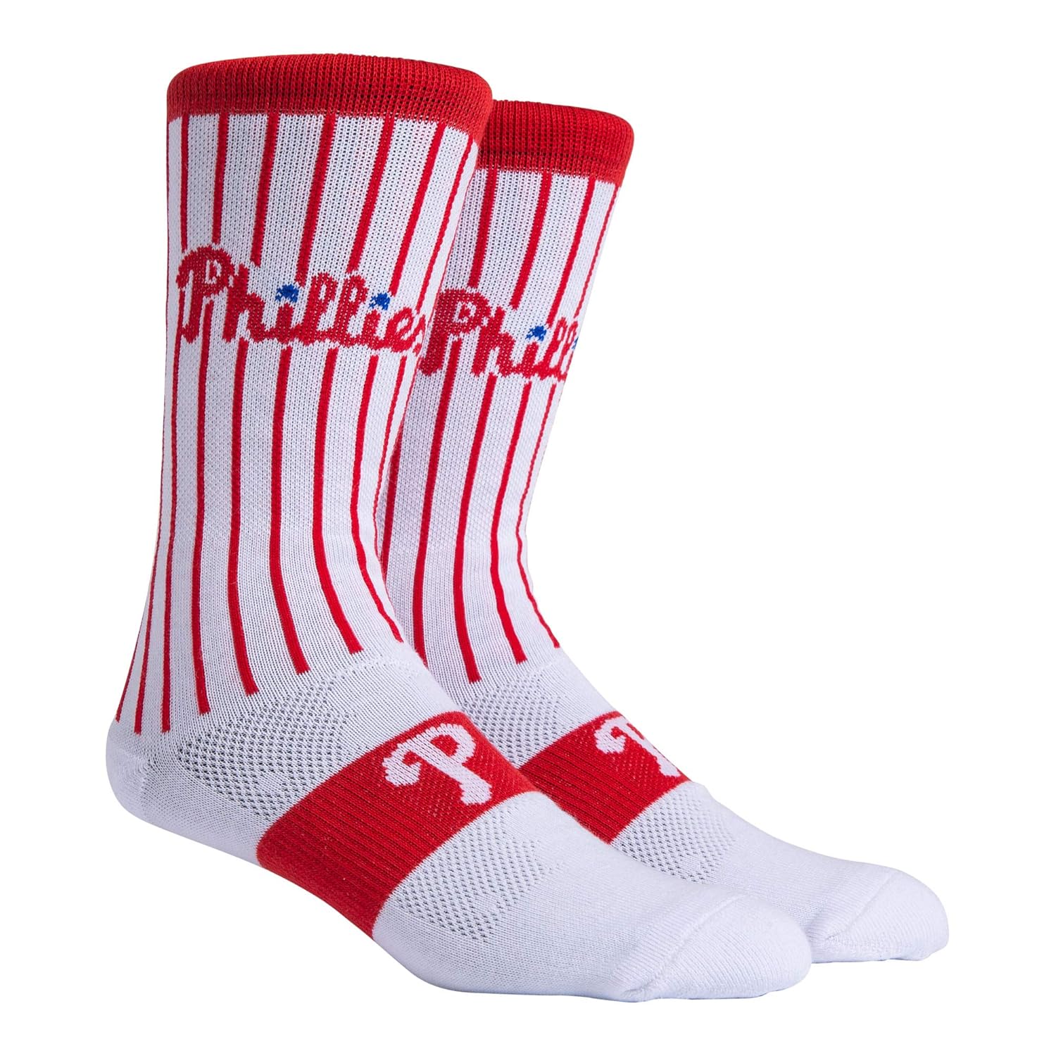 PKWY Unisex 1Pack Phillies Baseball Team Crew Socks (XLarge (Men's 13