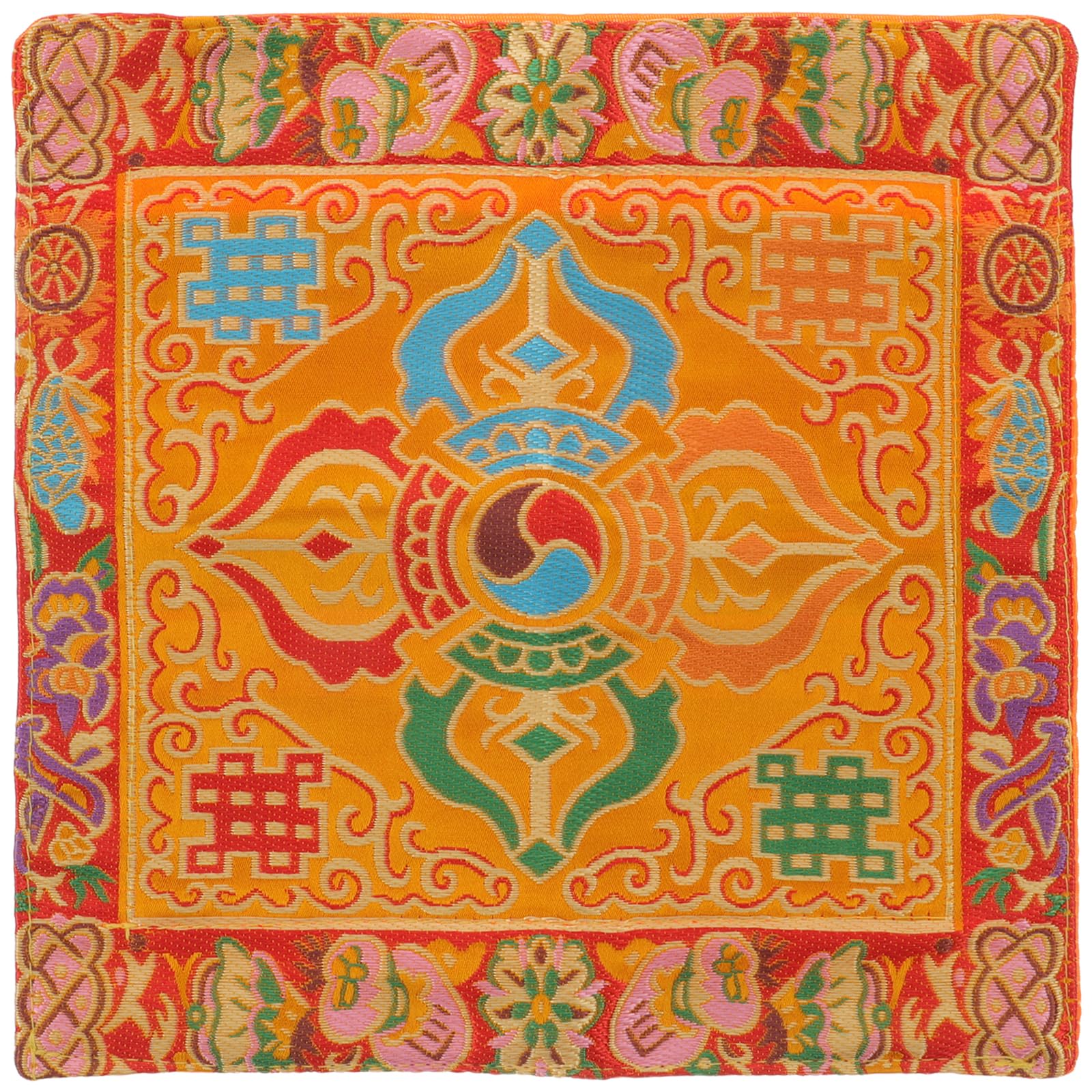 DIYEAH 8.7 Inch Brocade Embroidery Buddhist Altar Cloth Wrapping Cloth for Temple Rituals and Home Decoration