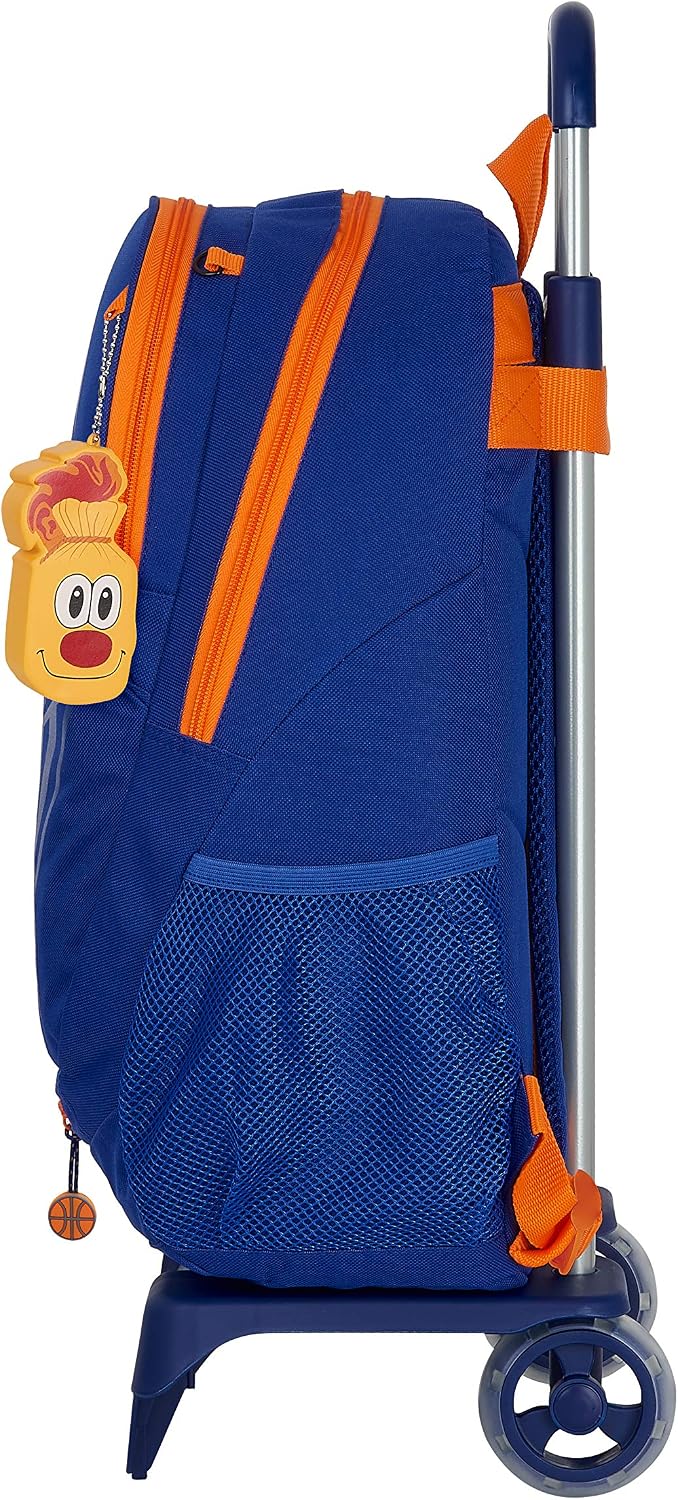 safta Unisex Children's Valencia Basket Backpack (Pack of 1), Blue/Orange, 330x220x450 mm, Backpack and Trolley M313 - Image 4