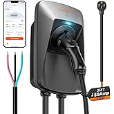 WOLFBOX Level 2 EV Charger 50 Amp J1772,Hardwired EV Charger Level 2 with NEMA 14-50 Plug 25ft Cable,Indoor/Outdoor,Smart APP&RFID Card Control,240V Electric Car Charger for Electric Automobile(WE50)