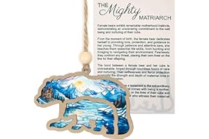 MAILAMCRAFT Mama Bear Suncatcher Effect Ornament with Story Card, Mama Bear Decorations for Hanging, for Mom, Grandma, The Mighty Matriarch Bear and Cub Ornament, Motherhood, Story Ornaments