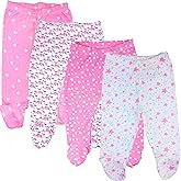 123 Bear 100% Cotton Baby Pants/Leggings with Footies 100% Cotton Unisex Boys Girls