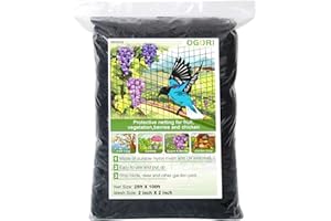 OGORI 25' x 100' Bird Netting Heavy Duty Nylon 2" Mesh Garden Netting Protect Fruit Trees, Plants and Vegetables