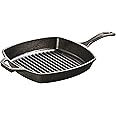 Lodge L8SGP3 Cast Iron Square Grill Pan, Pre-Seasoned, 10.5-inch