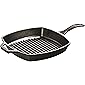 Lodge Pre-Seasoned Cast Iron Grill Pan With Assist Handle, 10.5 inch, Black