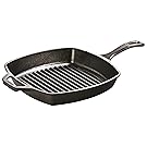 Lodge L8SGP3 Cast Iron Square Grill Pan, Pre-Seasoned, 10.5-inch