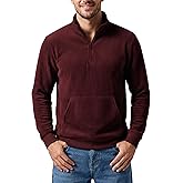 August Alley Men's Quarter Zip Sweatshirt Long Sleeve Lightweight Corduroy Pullover Stand Collar Casual Top Shirt with Pocket