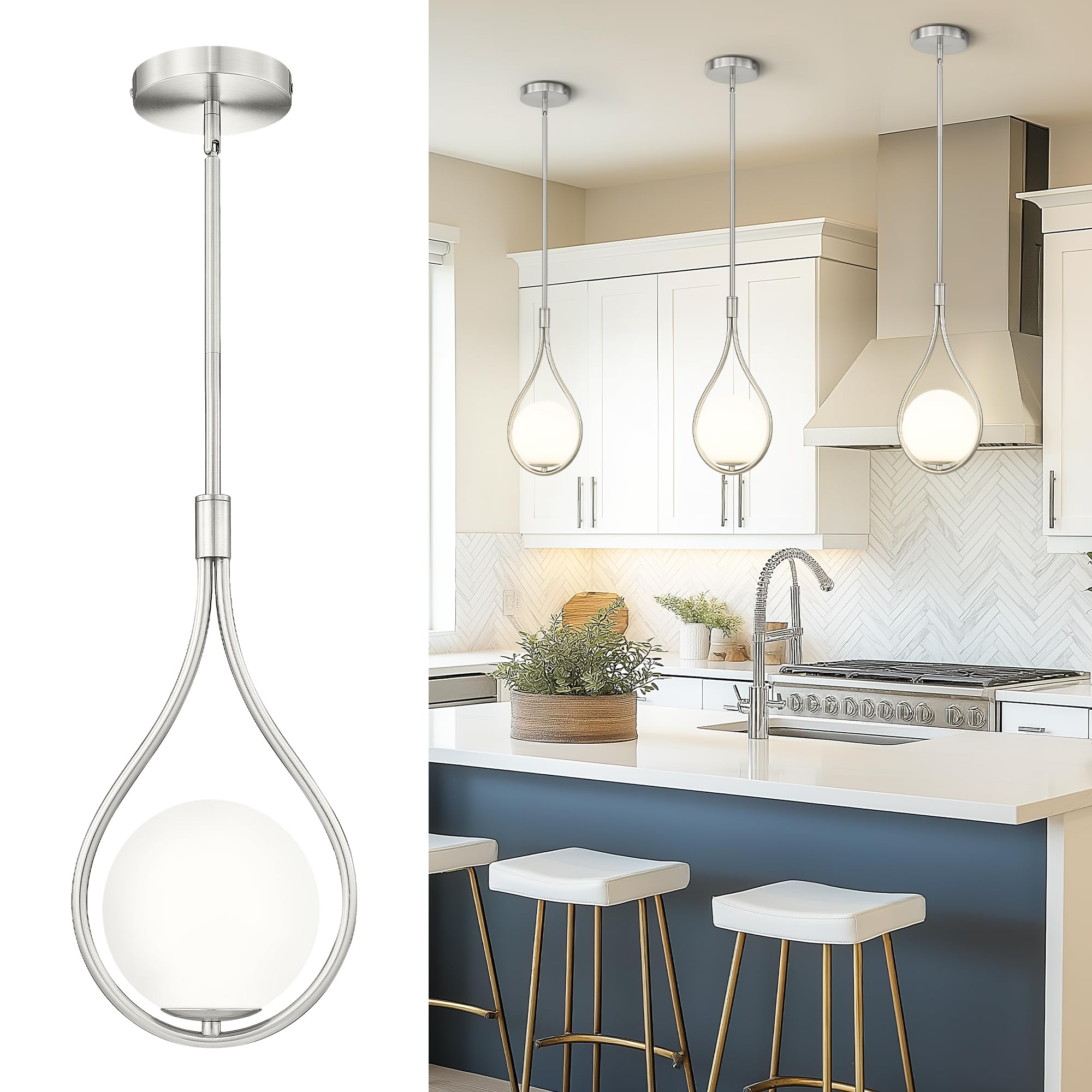 Brushed Nickel Pendant Lights For Kitchen Islandnull
