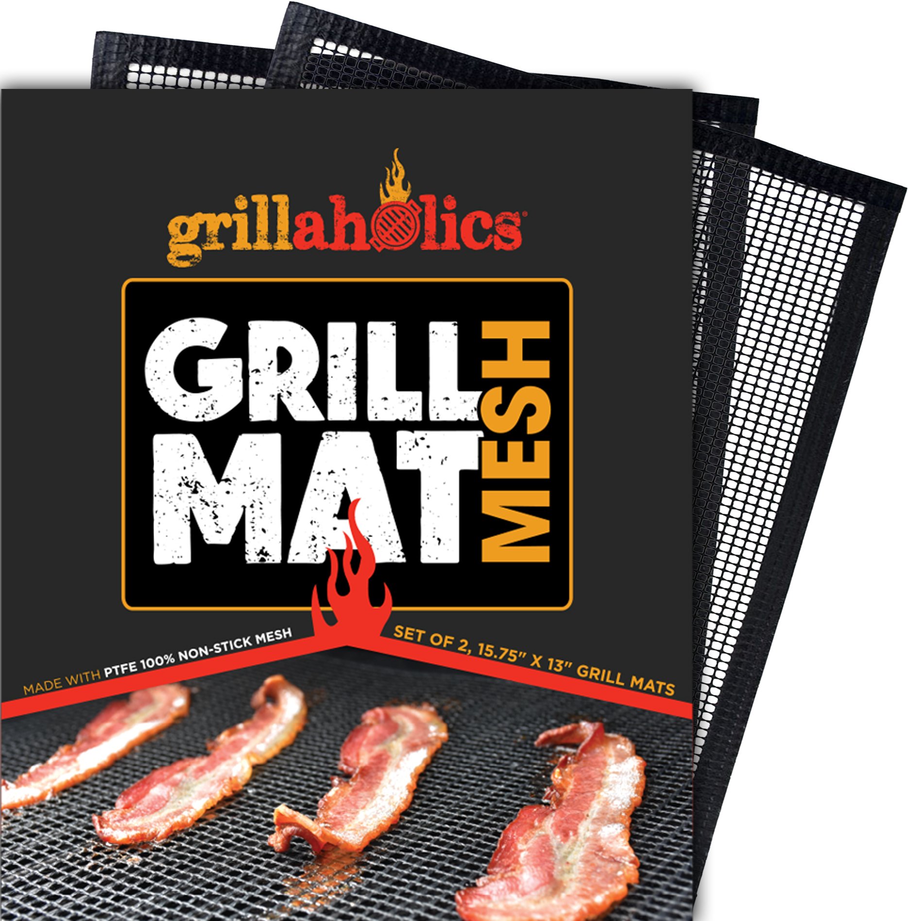 PhatMat Non Stick Grill Mesh Mats Set of 2 Nonstick Heavy Duty BBQ