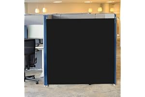 ROYALAY 53 x 78 Inch Privacy Curtains for Room Divider, Desk Shade for Cubicle to Block Light with Hook, Temporary Doors for a Room Privacy, Black