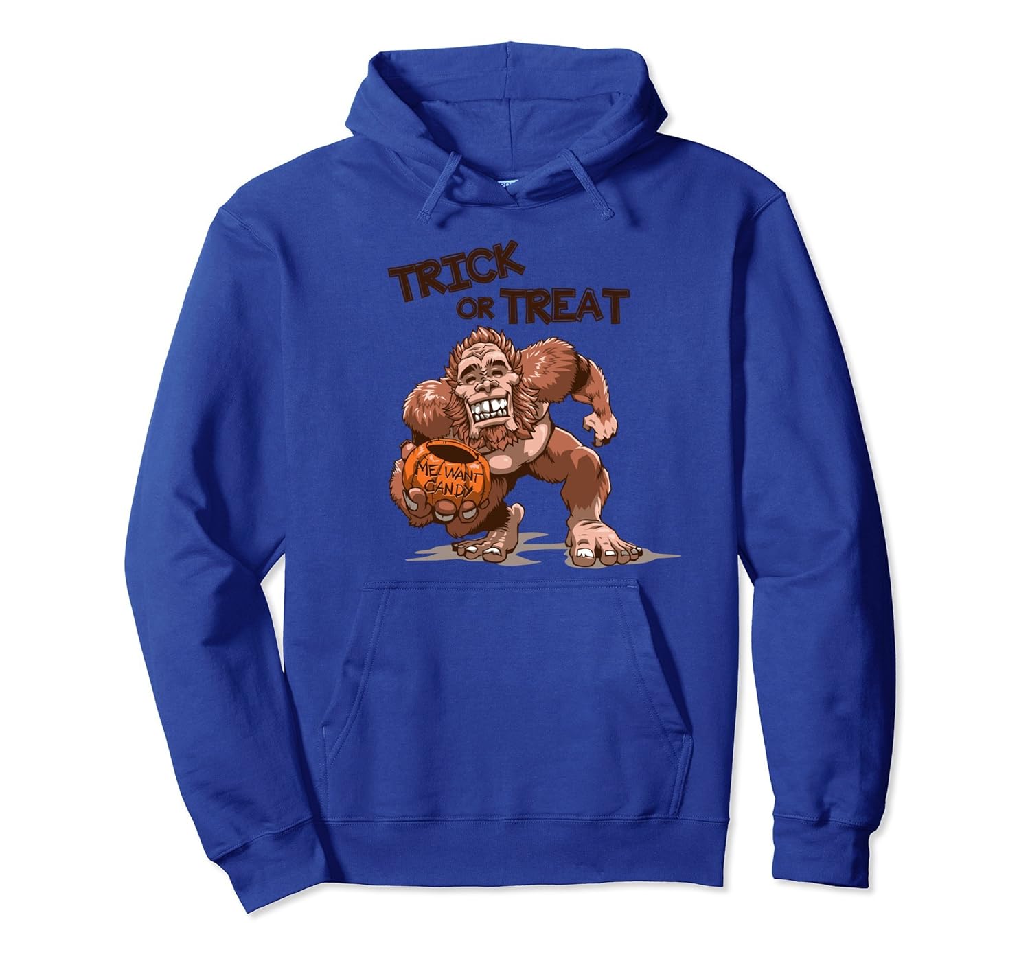 Sasquatch Halloween Trick or Treat Hoodie, Bigfoot Pumpkin-ANZ