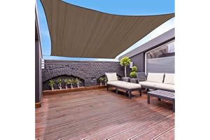 Garden EXPERT 20'x20' Sun Shade Sail Brown Square Canopy Sail Shade for Patio Garden Outdoor Backyard