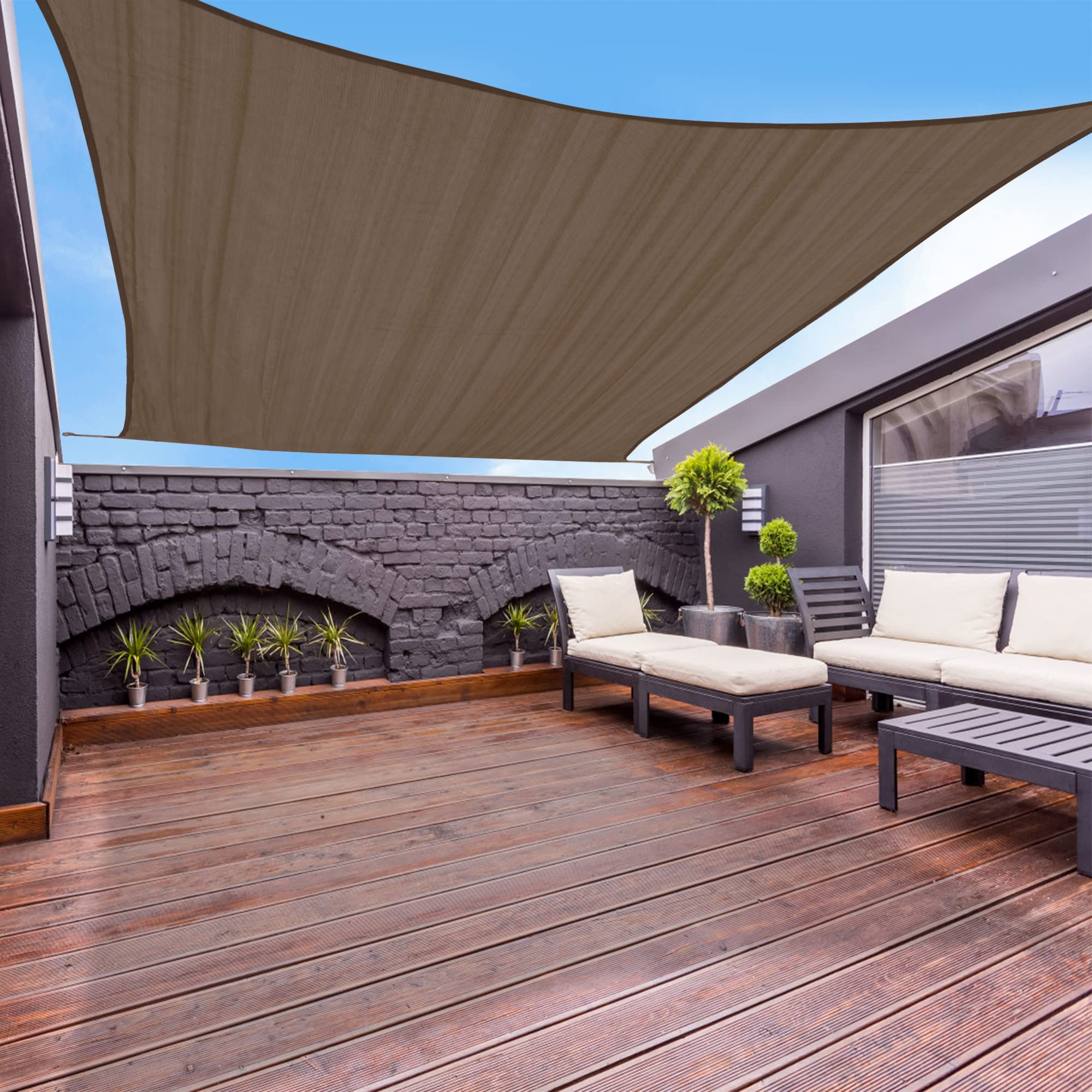 Photo 1 of Garden EXPERT 8'x10' Sun Shade Sail Brown Rectangle Canopy Sail Shade for Patio Garden Outdoor Backyard