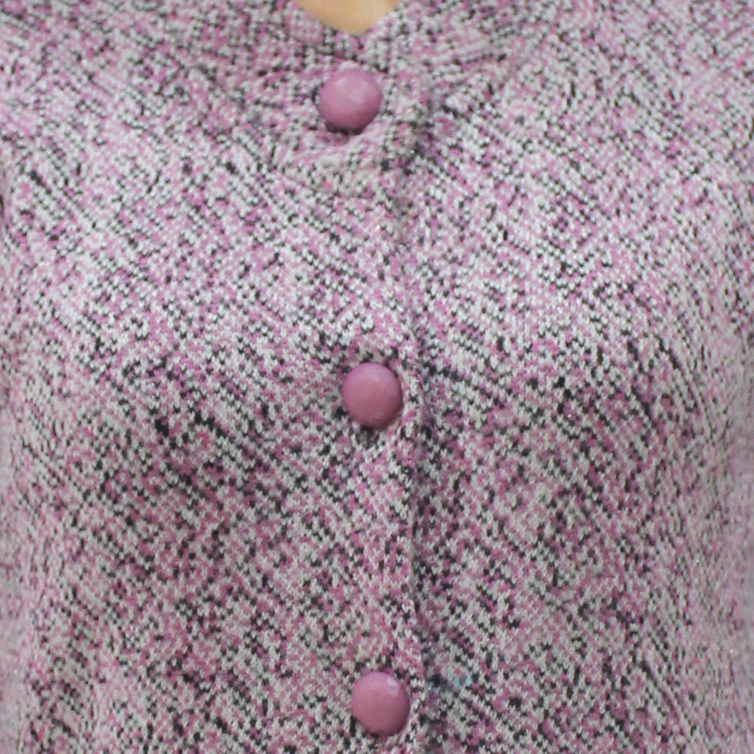 matelco womens woollen brown printed buttoned cardigan/coat with pockets