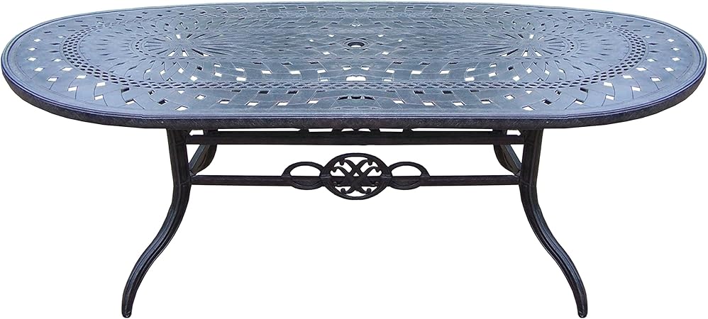 Amazon Com Oakland Living Belmont Aluminum Oval Dining Table 84