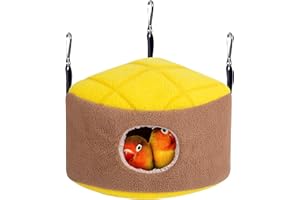 DEMONTALK Plush Bird Nest for Cockatiel Bird, Parakeet Cage Accessories, Small Bird House for Cage