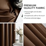 Deconovo Thermal Insulated Blackout Curtains Brown 2 Panels 107x160 cm Eyelets view 8