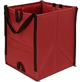 DURASACK Heavy Duty Home and Yard Bags 48-Gallon Reusable Self-Standing Lawn and Leaf Bags Garbage Can with Reinforced Handles, Red