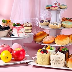 7 Pieces Cake Stand Set 3-Tier Cardboard Cupcake