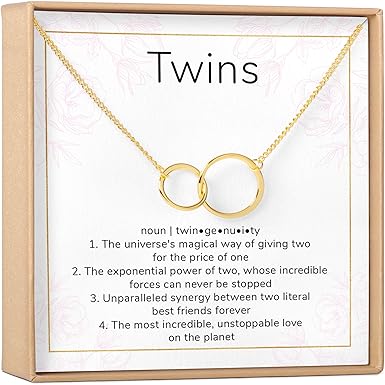 Amazon Com Twin Sister Gift Necklace Jewelry Gift For Twin 2 Asymmetrical Circles Gold Clothing