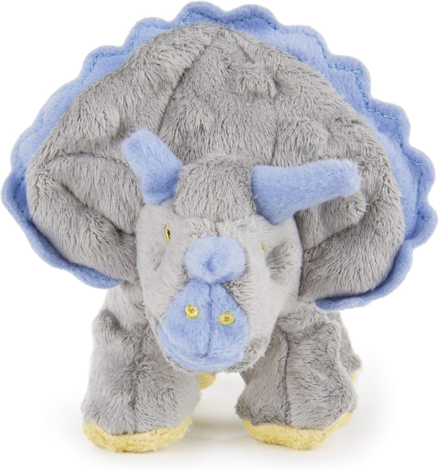 Pet Supplies : Pet Chew Toys : goDog Dinos Triceratops With Chew Guard Technology Tough Plush Dog Toy, Grey, Small : 