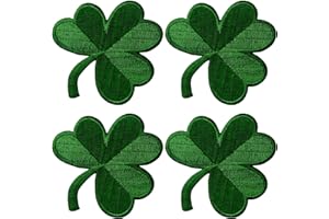 LENOAPHYS 【4 PCS Large Size】 St Patricks Day Iron On Patches Shamrock Patches Clover Iron On Patches Lucky Patches Accessories for Women