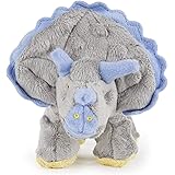 goDog Dinos Triceratops With Chew Guard Technology Tough Plush Dog Toy, Grey, Small