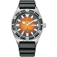 Citizen Orologio Uomo Automatico 32025925 | 41mm | Quadrante Arancione | Cinturino Silicone | 20 Bar Impermeabile