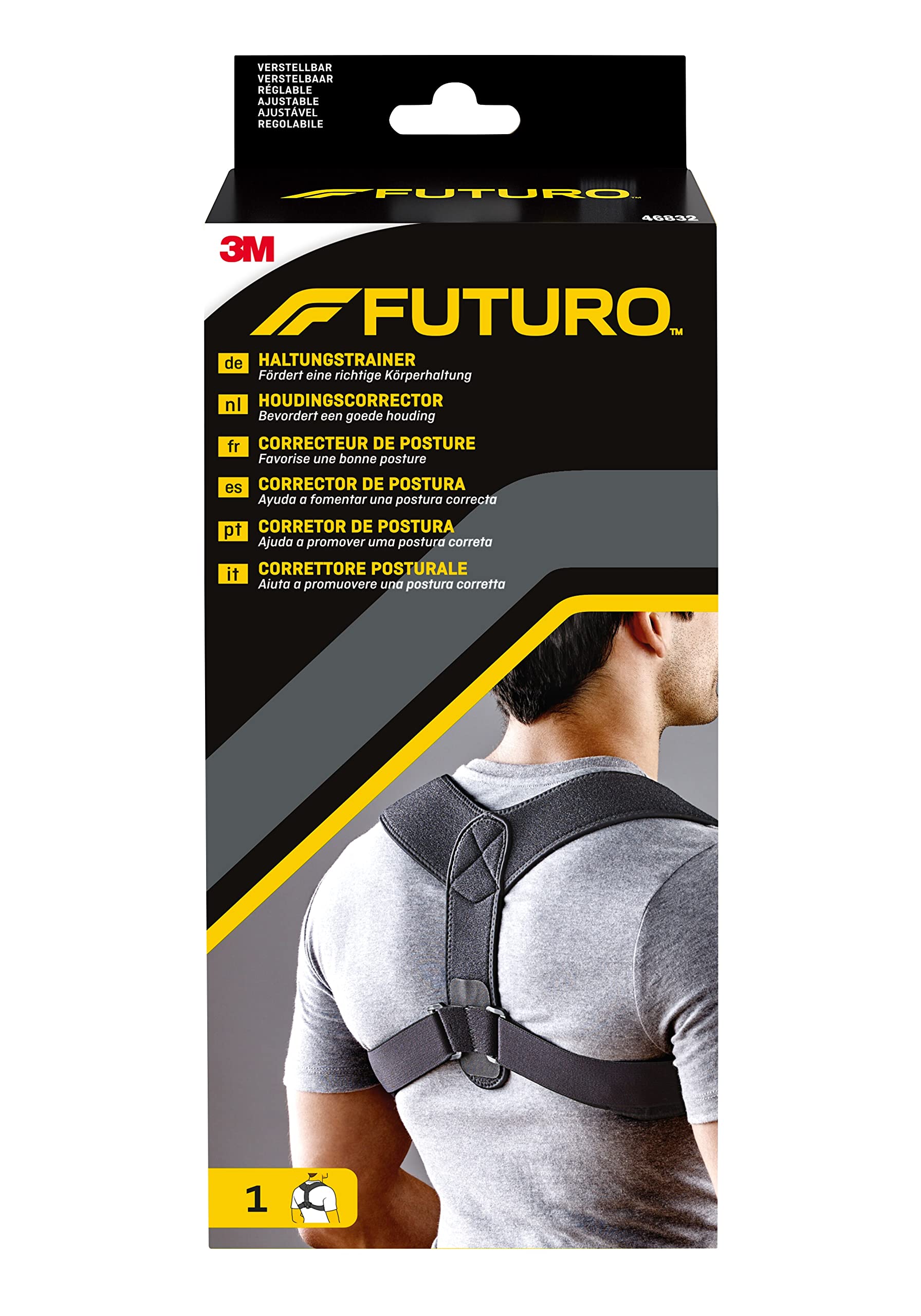 FUTURO Posture Strap, Back Strap, Adjustable (28"-48") - Promotes Correct Posture, Comfortable and Breathable, Discreet Under Clothing, Everyday and Office, Fits Men and Women