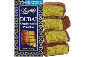 LOVETTA CHOCOLATE Lovetta Dubai Chocolate Bar Pistachio Knafeh - Luxury Rich Milk Chocolate, Individually Wrapped Fresh, Premium Pistachio Cream Kataifi Filling (1 Pack) Halloween Candy
