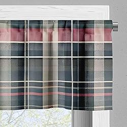 Ambesonne Buffalo Plaid Window Valance, Modern