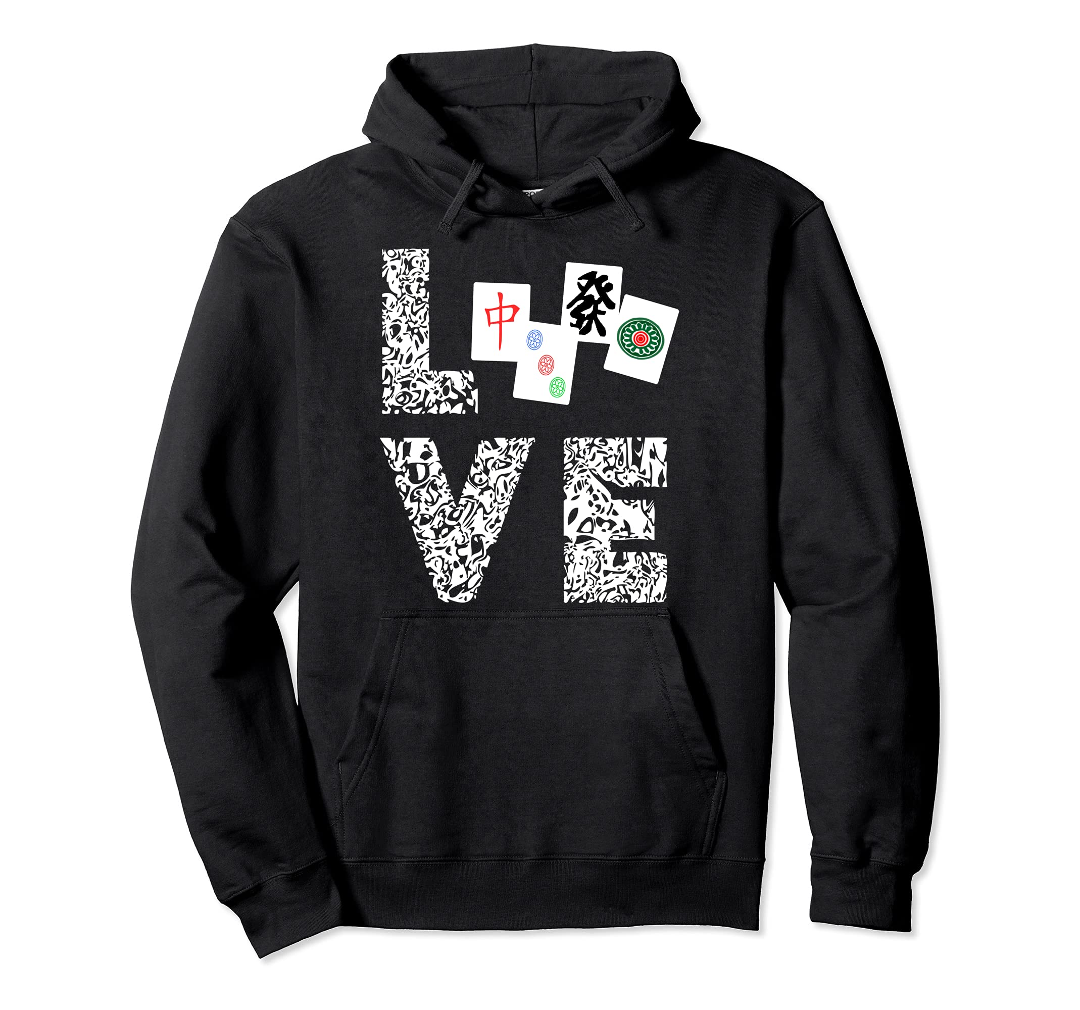 Mahjong Love Playing Chinese Game Mah Jongg Player Pullover Hoodie