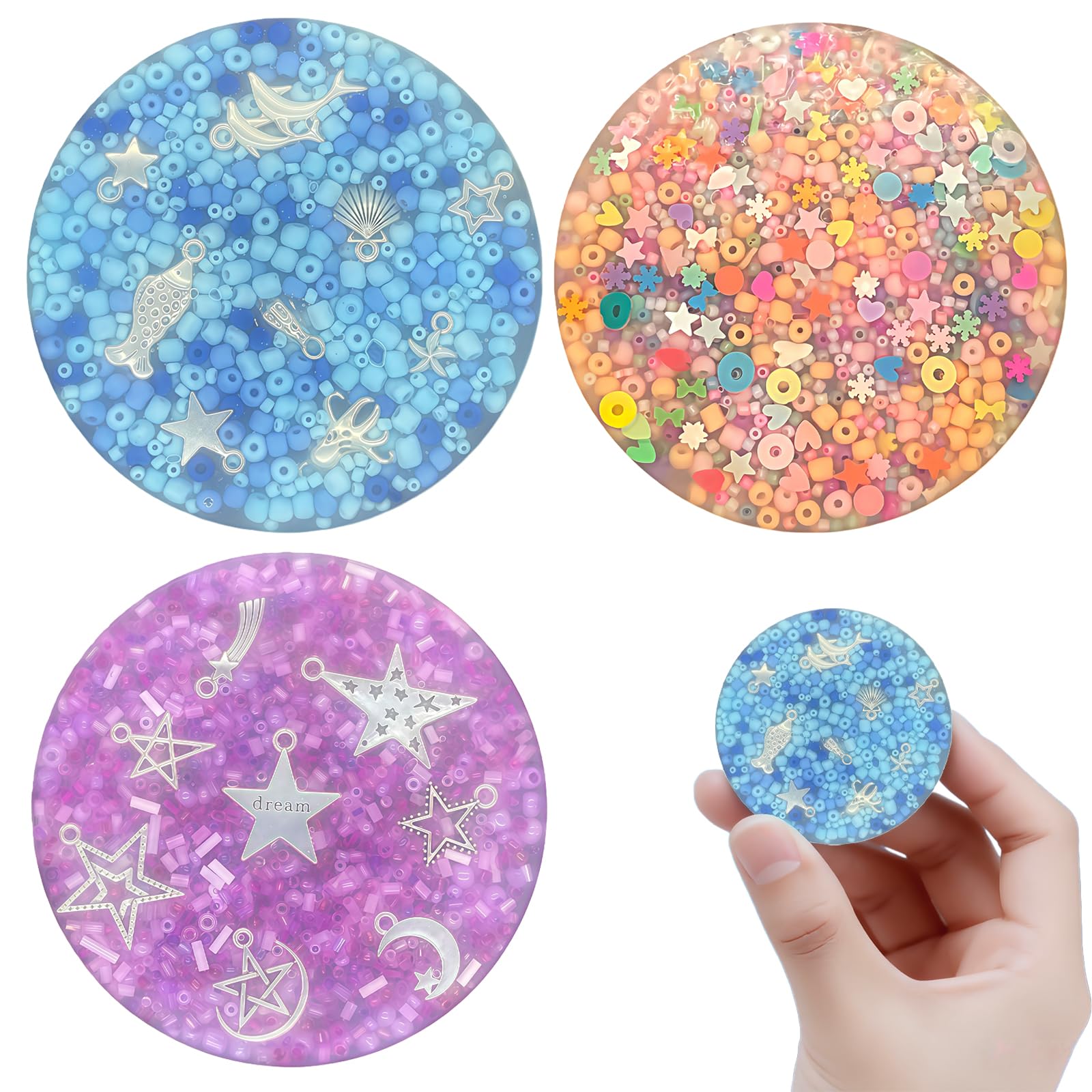 3 Pack, QIANSSE Picky Pad Sensory Fidget Pad Pimple Popper Toy for Skin Picking Prevention Dermatillomania ADHD Aids Calm Carry for Kids and Adults