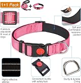 haapaw Reflective Dog Collar with Neoprene Padding Adjustable Nylon view 2