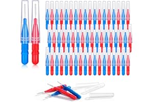 Duozhenzhu Interdental Slim Brushes 2 Size,Gum Brushes go Between Teeth Tight with 360° Angled Soft Bristles,Brace Floss Clea