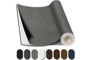 Shagoom Suede Repair Patch, Large Fabric Repair Tape, Self-Adhesive Fabric Patches for Furniture, Couch, Sofa, Car Interior, Shoes, Hand Bag, Clothing (Grey, 3.5X79 Inch)