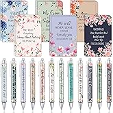 Colarr 12 Sets Christian Bulk Gifts for Women Bible Verse Pens Notebooks Religious VBS Scripture Ballpoint Pens Bookmarks Journal for Easter Sunday School Church Inspirational Supply(Delicate)