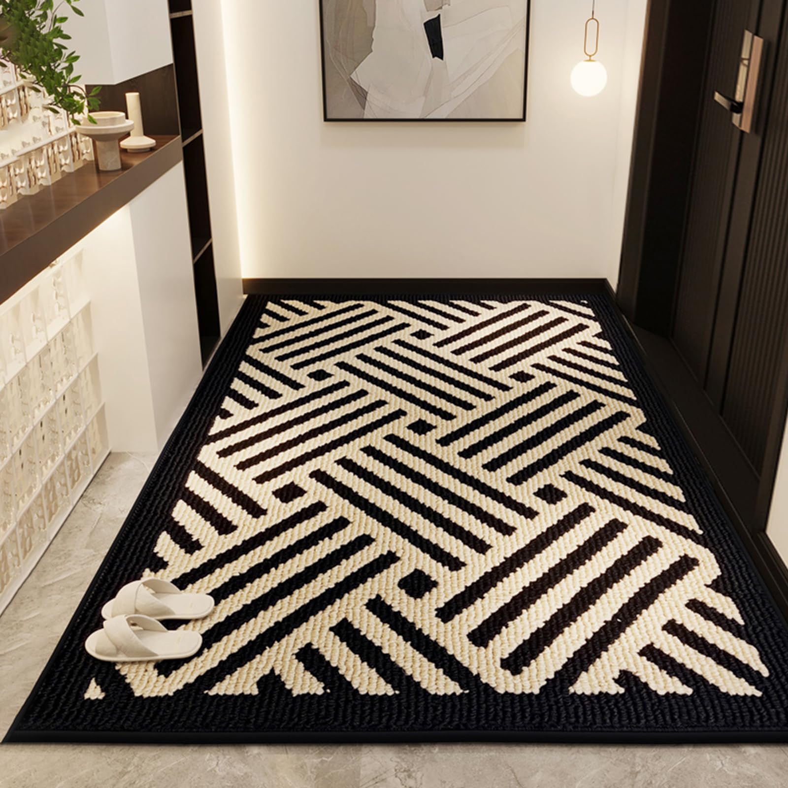 Door Mat Indoor Doormat 60 x 90 cm,Non-Slip Absorbent Dirt Trapper Door Mats Indoor,Machine Washable Low-Profile Floor Mats for Front Back Door,Hallway,Kitchen,Garden,Laudry Room