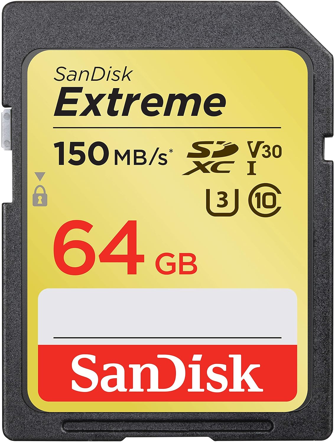 SanDisk 64GB Extreme SDXC UHS-I Card - C10, U3, V30, 4K UHD, SD Card - SDSDXV6-064G-GNCIN