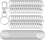 SANNIX 60pcs Keyrings Key Chain Clips Hooks for Crafts & DIY Projects view 1
