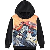 DDSOL Toddler Boy Hoodie Shirt Long Sleeve 3D Graphic Monster Truck Tops Active Sweatshirt 4-10 Years
